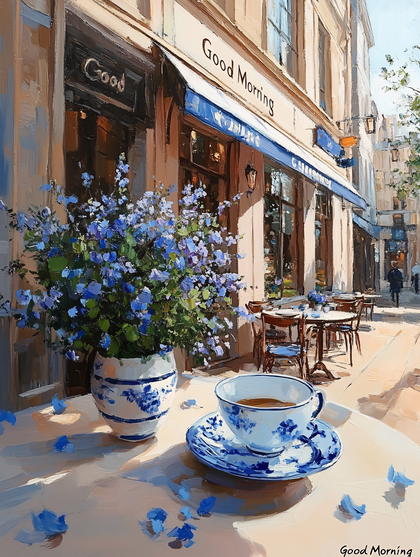 Morning Coffee at Outdoor Cafe