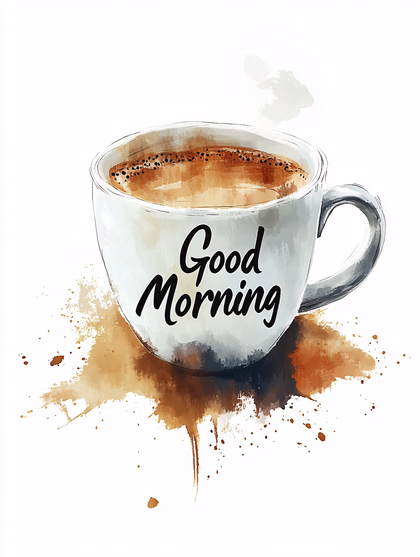 Morning Coffee Watercolor