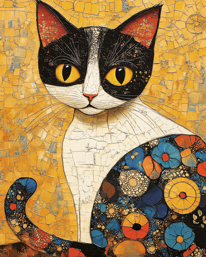 Mosaic Cat Portrait