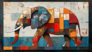 Mosaic Elephant Artwork