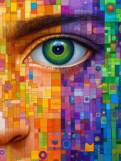 Mosaic Eye Close-Up