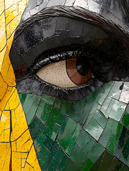 Mosaic Eye Sculpture Close-Up