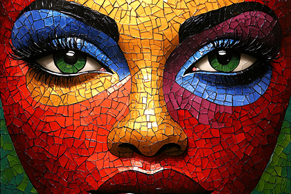 Mosaic Face Close-up