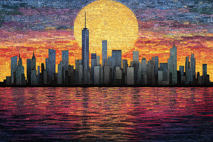 Mosaic Skyline Sunset