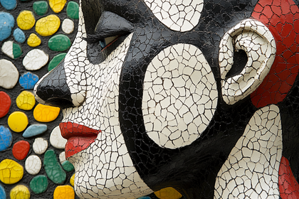 Mosaic Woman Face Sculpture