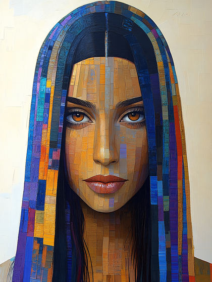 Mosaic Woman Portrait