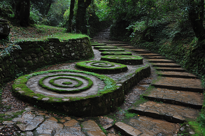 Mossy Steps to Mystical Forest Path