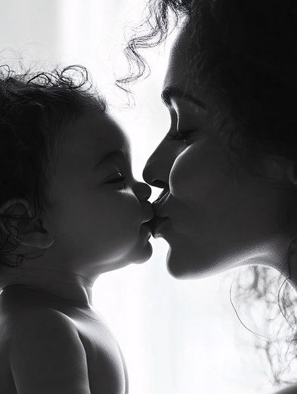 Mother And Child Kissing