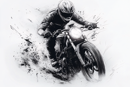 Motorcycle Rider Sketch
