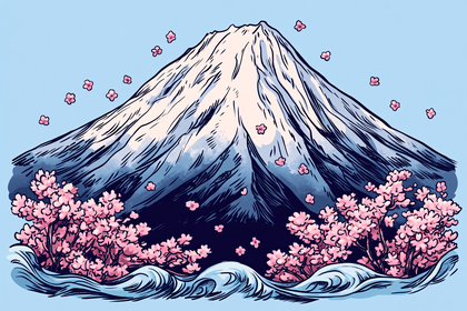 Mount Fuji and Cherry Blossoms