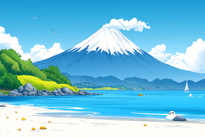 Mount Fuji Serene Beach