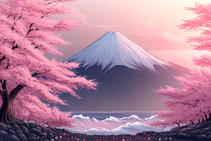 Mount Fuji Spring Cherry Blossoms