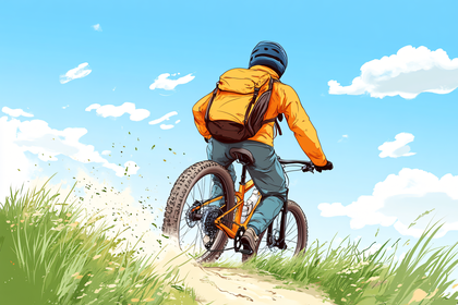 Mountain Biker on Trail