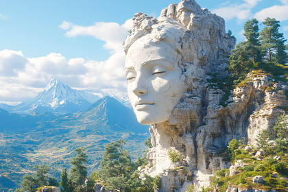 Mountain Face Statue