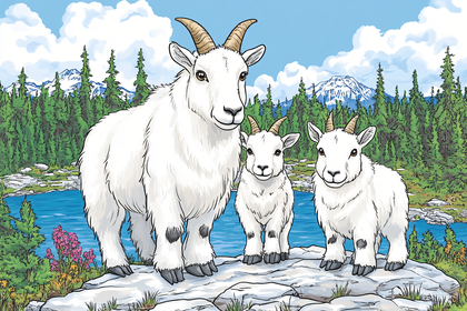 Mountain Goat Family