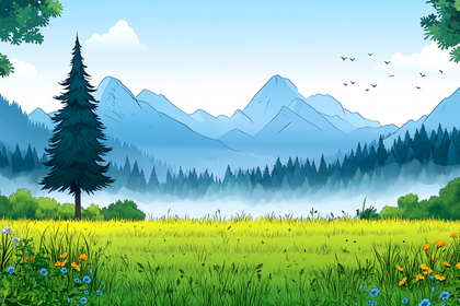 Mountain Meadow Landscape
