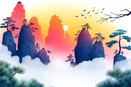 Mountain Peak Sunset Serenity