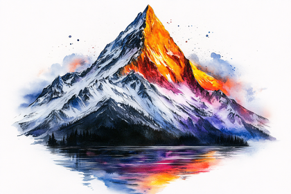 Mountain Peak Watercolor