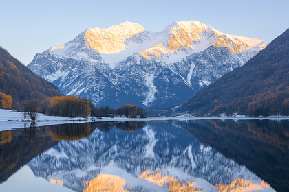 Mountain Reflection on Calm Lake