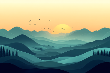 Mountain Sunset Landscape