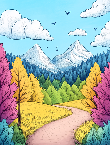 Mountain Trail Illustration