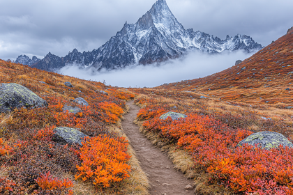 Mountain Trail In Autumn