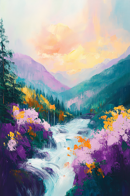 Mountain Waterfall Landscape