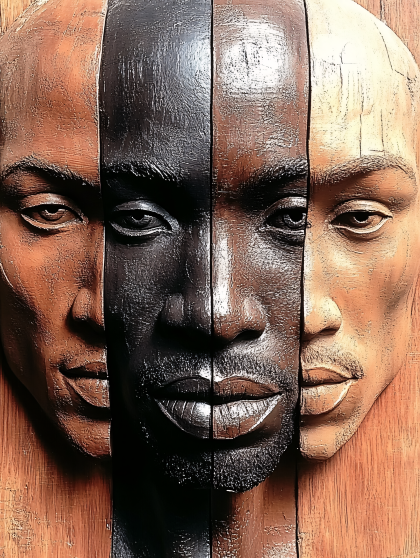 Multi-Ethnic Face Sculpture