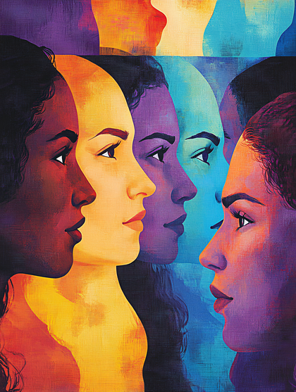 Multicolored Female Profiles
