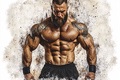 Muscular Bearded Bodybuilder