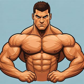 muscular bodybuilder portrait