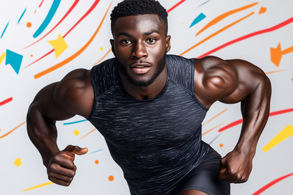 Muscular Man Dynamic Pose