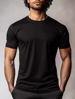 Muscular Man In Black T-Shirt