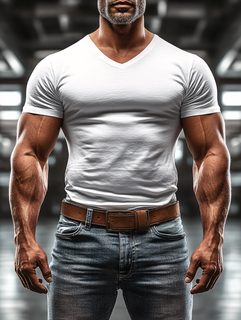 Muscular Man in White T-shirt
