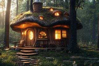 Mushroom House In Enchanted Forest