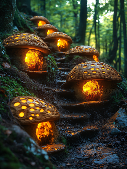 Mushroom Houses in Enchanted Forest