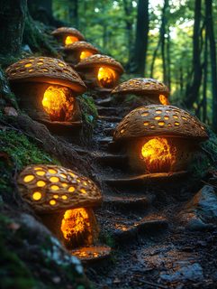 Mushroom Houses in Enchanted Forest