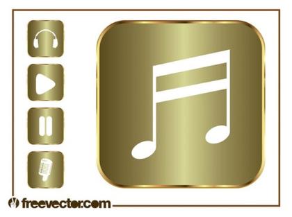 Music and Sound Icons Free Vector