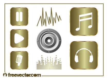 Music and Sound Set Free Vector