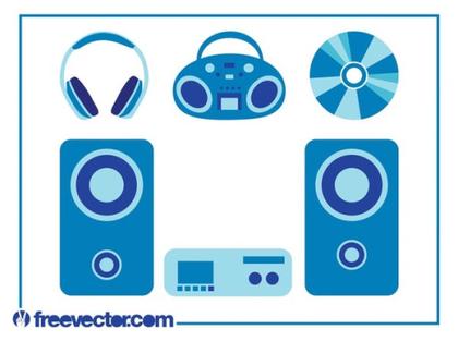 Music Devices Set Free Vector