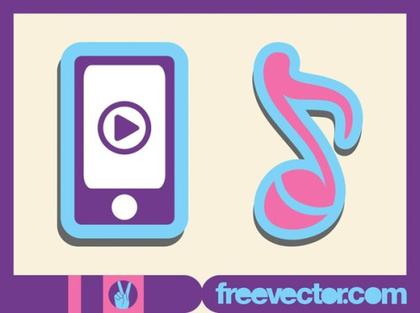 Music Stickers Free Vector