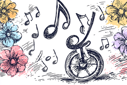 Musical Bicycle and Flowers