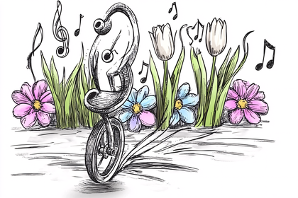 Musical Bicycle in a Garden