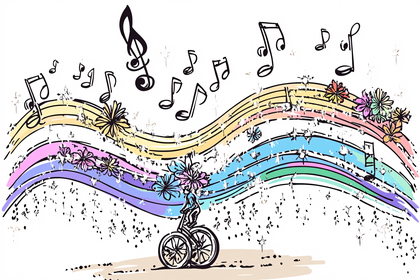 Musical Bicycle with Floral Design
