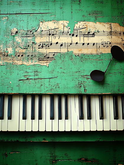 Musical Harmony On Rustic Green