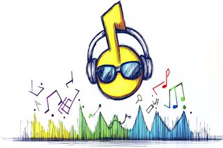 Musical Note Character with Headphones
