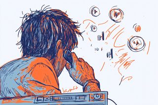 Musician with Audio Equipment