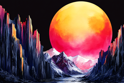 Mystic Moonlit Mountainscape