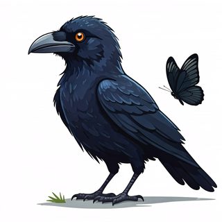 Crow and Butterfly