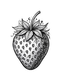 botanical strawberry art